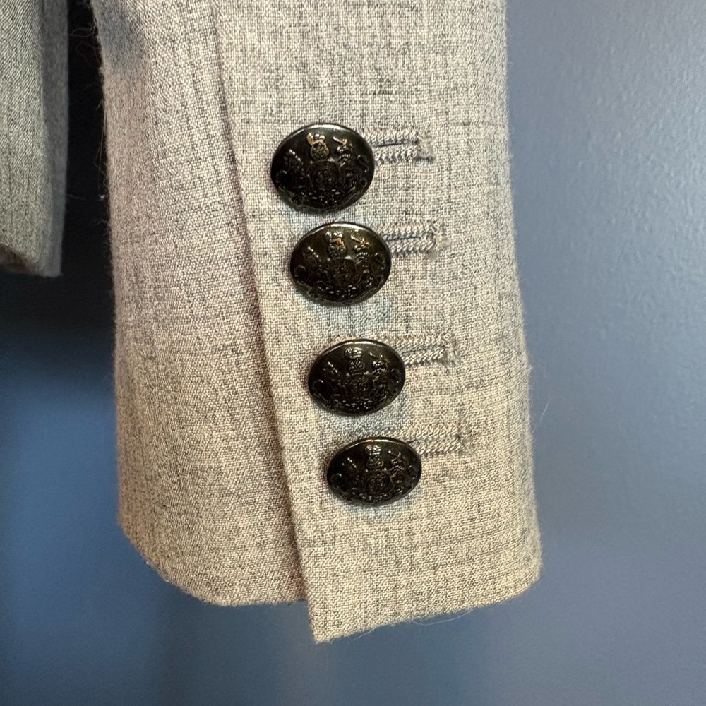 Banana Republic Light Gray Double-Breasted Blazer Size 2 - Picture 6 of 12